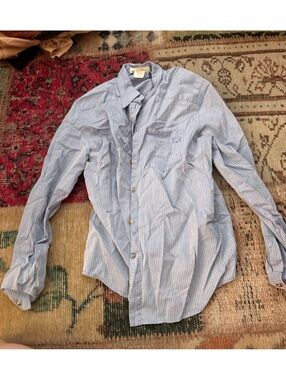 Vintage men’s ESCADA ley Blue white grid gold accents